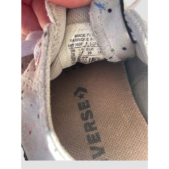 CONVERSE CTAS OX Shoes Girls Size 12c Silver Stars Chuck Taylor Lace up Low - Picture 5 of 6